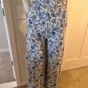 Patrons of Peace Blue and Peach Floral Pants
